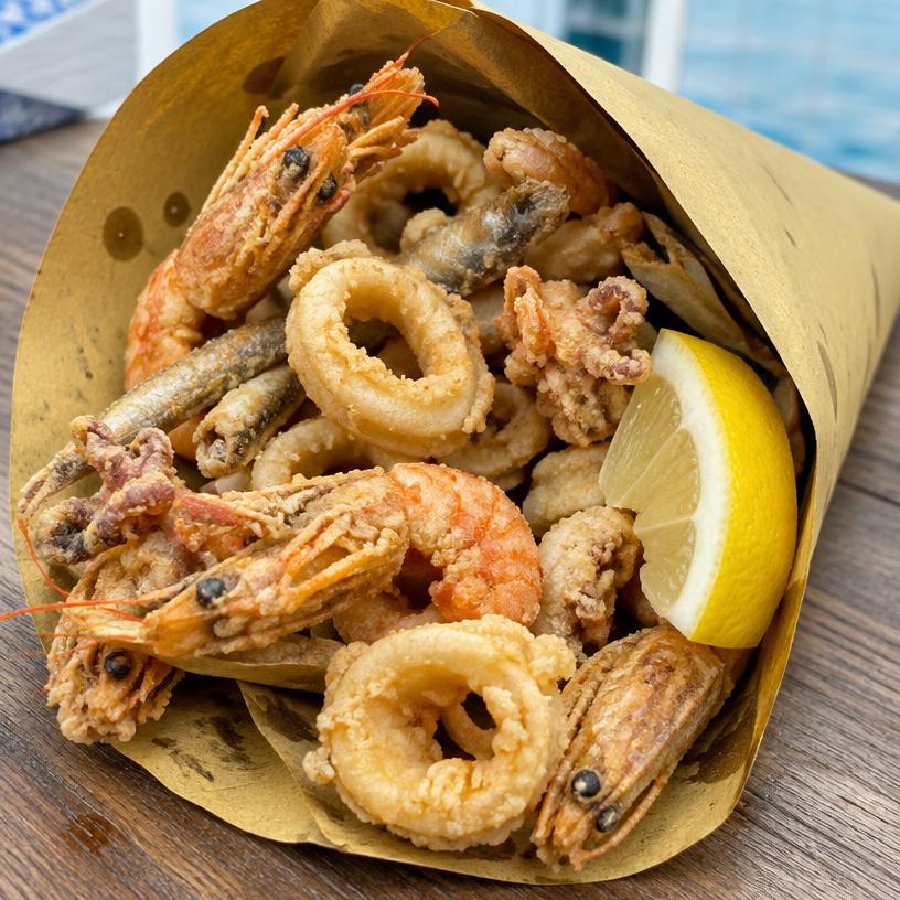 Cuoppo di frittura di paranza con limone